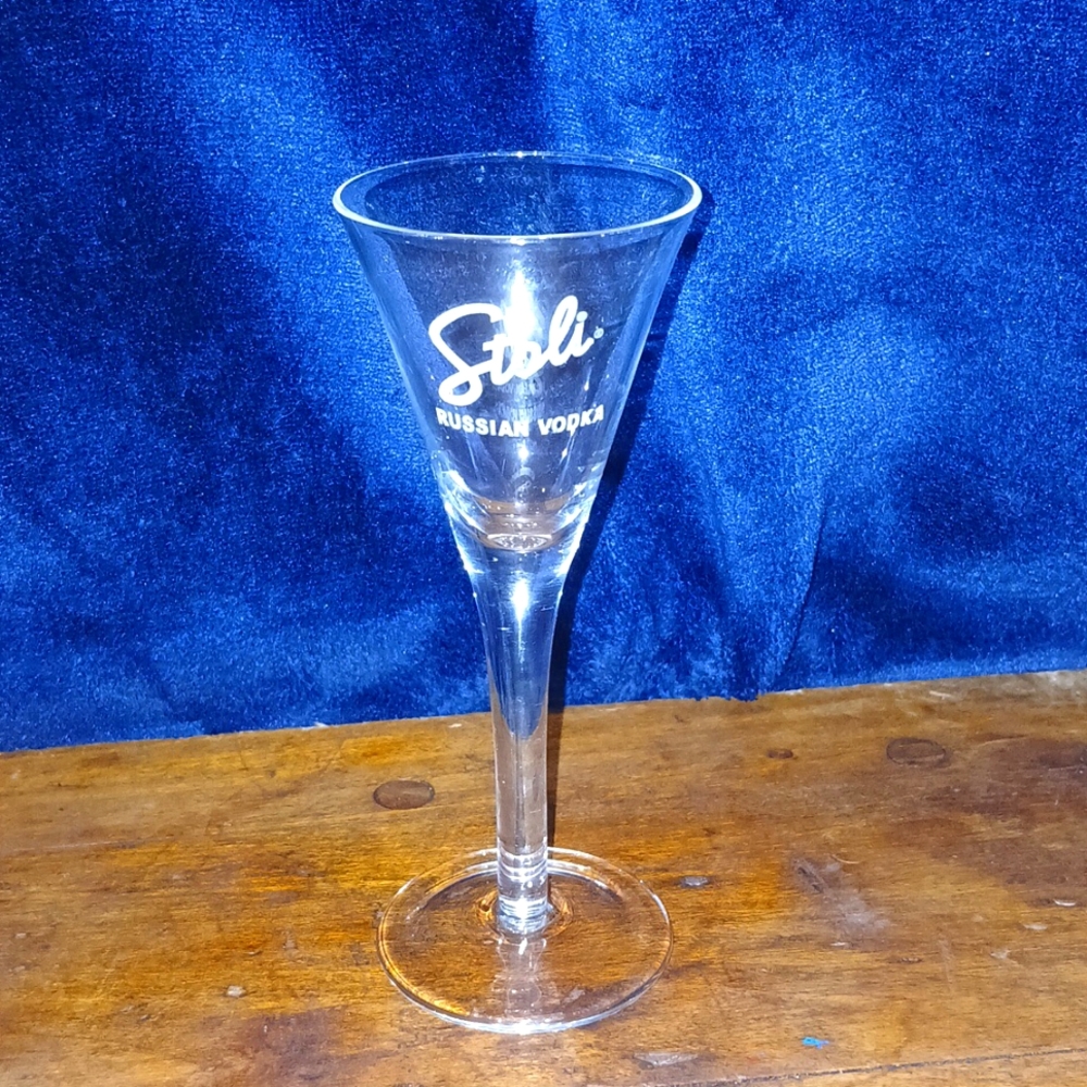 Stoli Russian  vodka martini glass